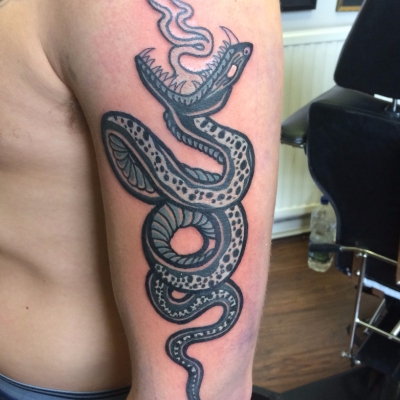 snake trad old school tattoo leeds