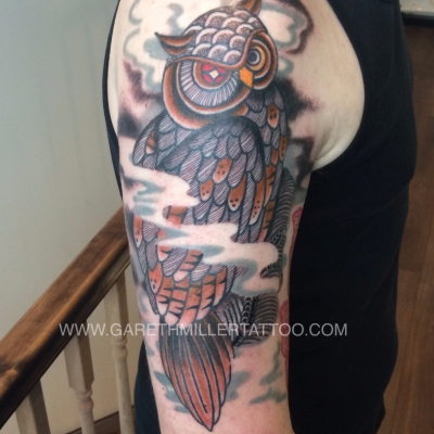 blade runner owl trad old school tattoo leeds