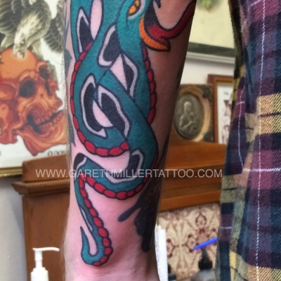 snake trad old school tattoo leeds