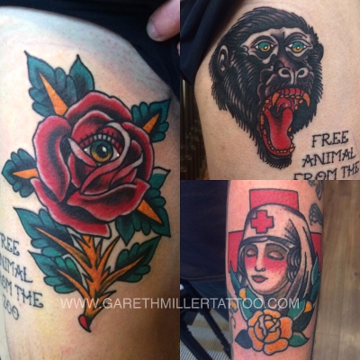 rose nurse guerrilla trad old school tattoo leeds