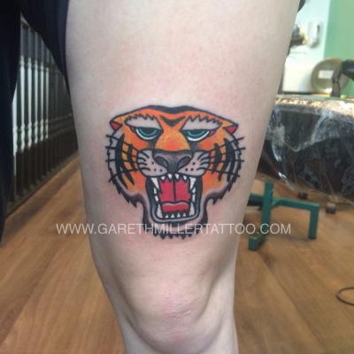 trad old school tattoo tiger leeds