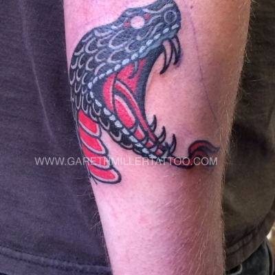 trad old school tattoo snake leeds