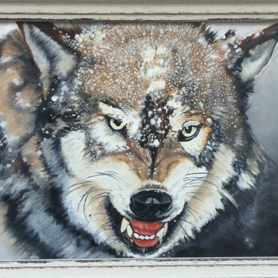 painter abstract wolf oil painting gallery leeds