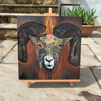 goat satan satanic artist painter oil painting gallery leeds