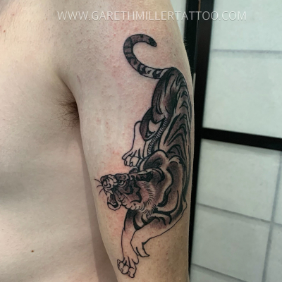 tiger black and grey tattoo leeds
