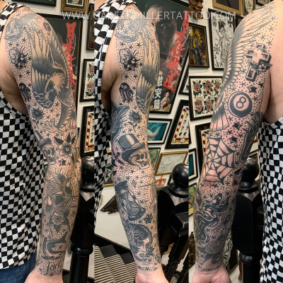 sleeve trad old school tattoo leeds