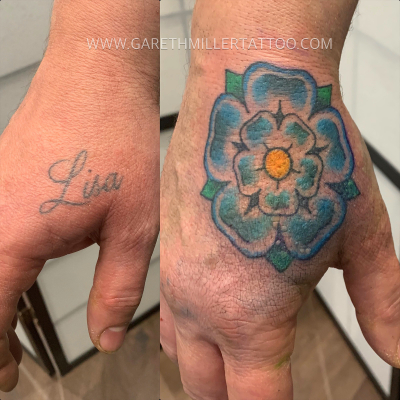 yorkshire rose tattoo coverup leeds