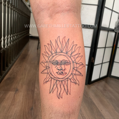 optical illusion sun tattoo leeds