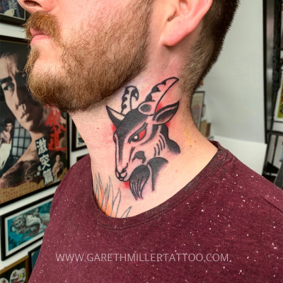 goat neck trad old school tattoo leeds