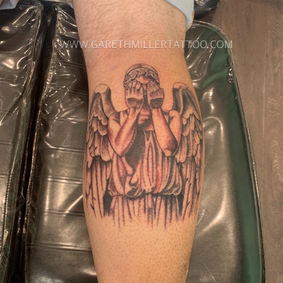 weeping angel dr who doctor who daleks black and grey tattoo leeds